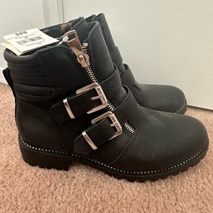 SOLD - George Buckle Booties with rhinestones (kids)